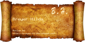 Breyer Hilda névjegykártya